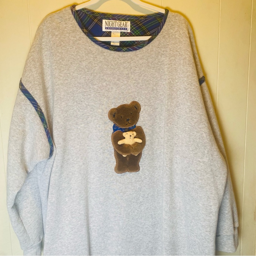 Vintage NightGear Loungewear Plus Size PJS 3D Fuzzy Teddy Bears Women’s Size 3XL
